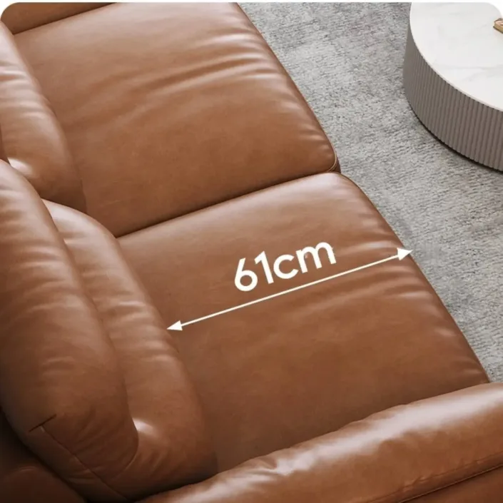 Globe Furnishings - Oil-wax leather retro-style modern American straight sofa Globe Furnishings - Oil-wax leather retro-style modern American straight sofa