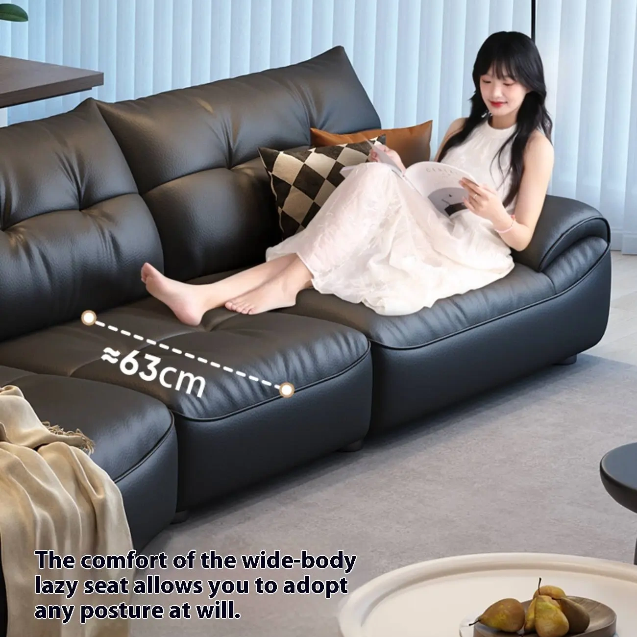 主图-03 Globe Furnishings - Corner-shaped leather sofa with top-grain cowhide