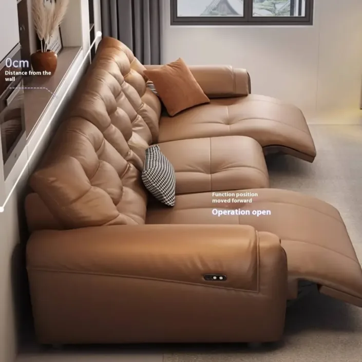 Globe Furnishings - Electric Multi-Function Top-Grain Leather Sofa Globe Furnishings - Electric Multi-Function Top-Grain Leather Sofa