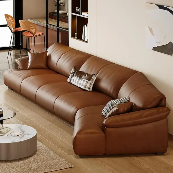 Globe Furnishings - Italian-style luxury curved leather sofa Globe Furnishings - Italian-style luxury curved leather sofa