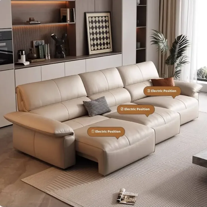 Globe Furnishings - Italian genuine leather electric multi-functional sofa bed Globe Furnishings - Italian genuine leather electric multi-functional sofa bed