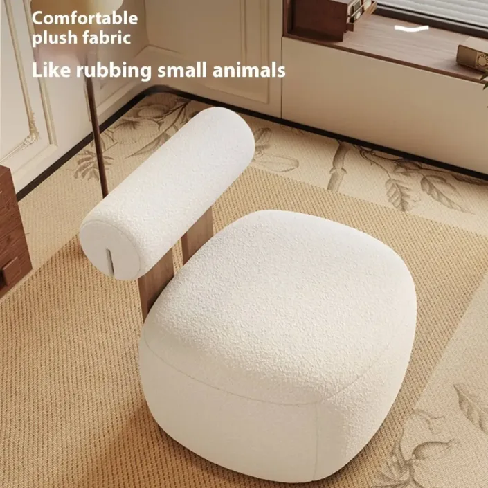Globe Furnishings - Cream-Colored Shearling Single Armchair Globe Furnishings - Cream-Colored Shearling Single Armchair