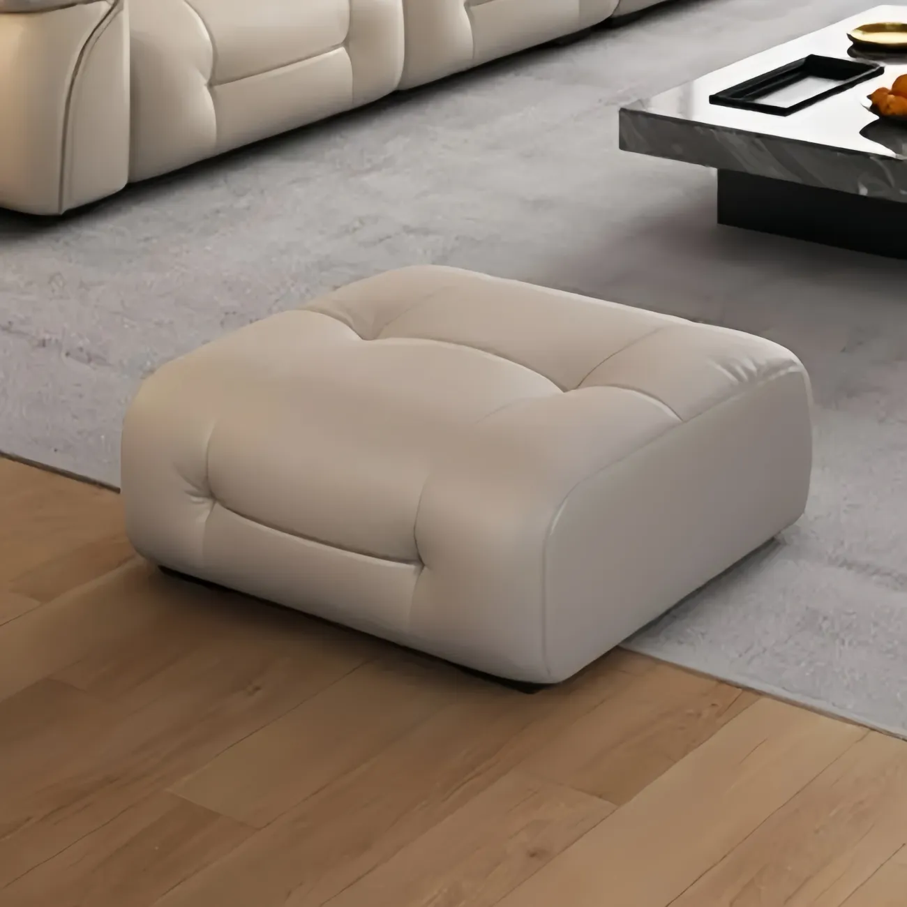 主图-03_副本 Globe Furnishings - Italian Light Luxury Cream Leather Straight Sofa