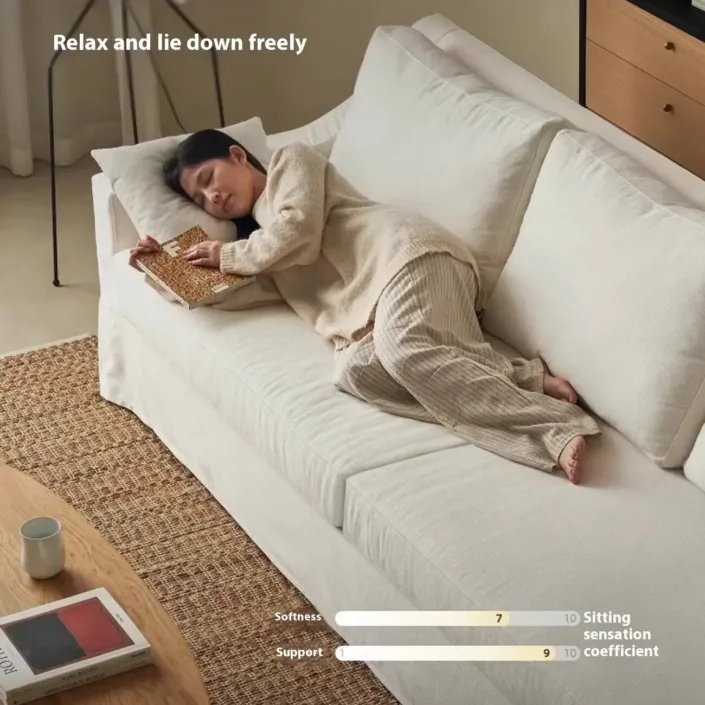 Globe Furnishings - Natural Breeze Direct-Vent Linen Sofa Globe Furnishings - Natural Breeze Direct-Vent Linen Sofa