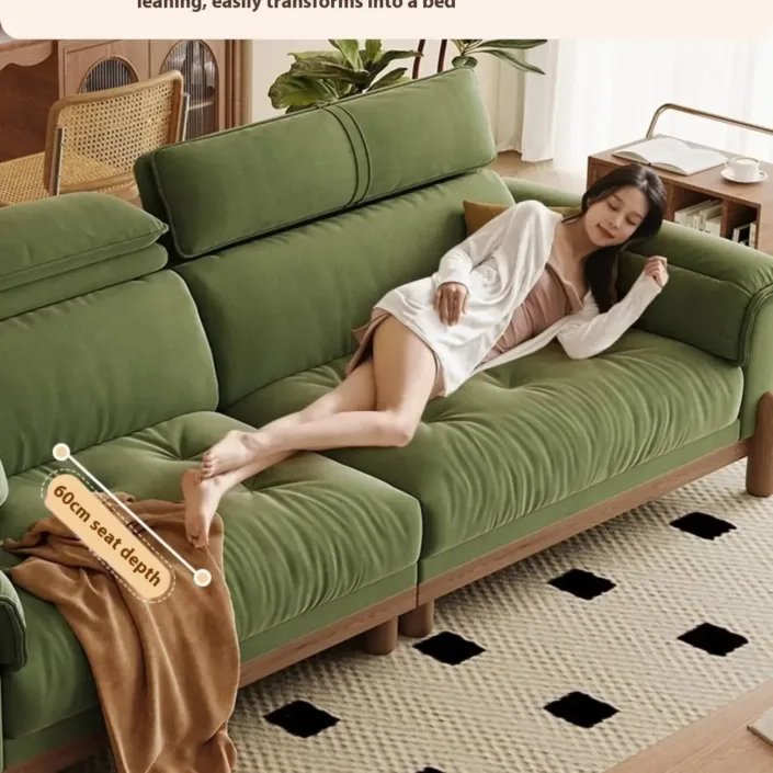 Globe Furnishings - Natural Wood-Style Cream Upholstered Sofa Globe Furnishings - Natural Wood-Style Cream Upholstered Sofa