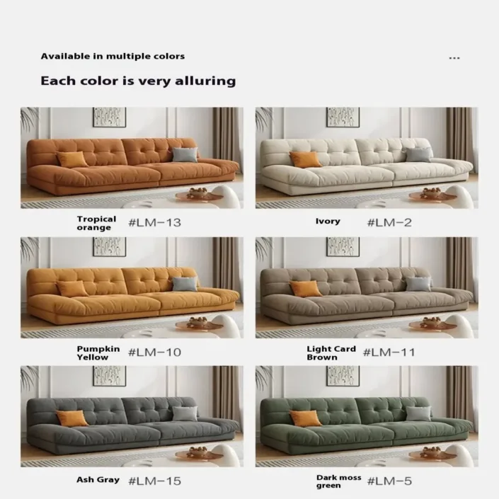 Globe Furnishings - Luxury Cloud-Shaped Straight-Back Sofa Globe Furnishings - Luxury Cloud-Shaped Straight-Back Sofa