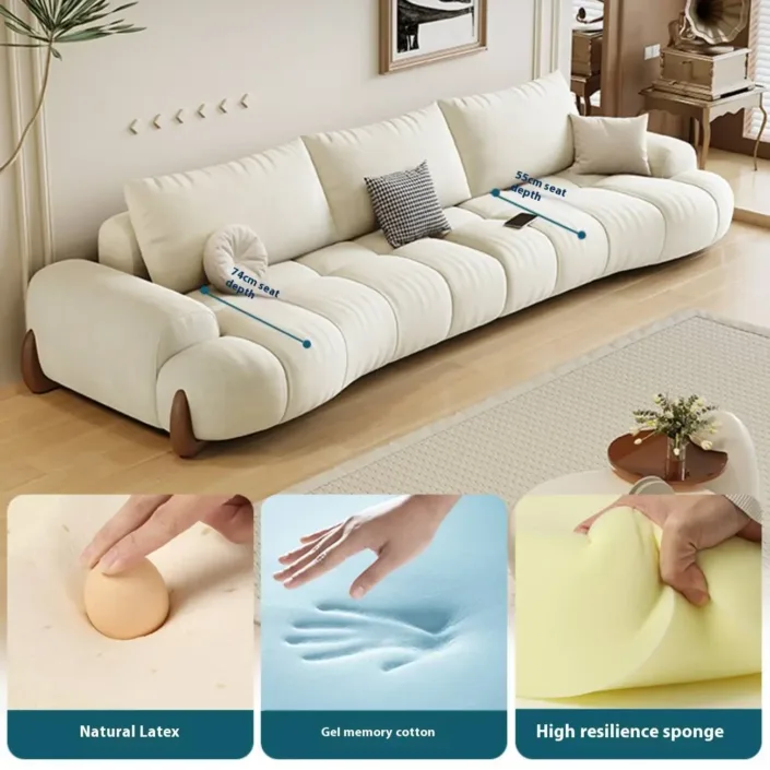 Globe Furnishings - New French Curved Tech Fabric Sofa Globe Furnishings - New French Curved Tech Fabric Sofa
