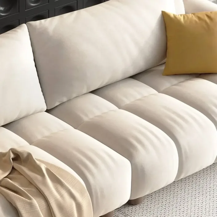 Globe Furnishings - Luxury Modern Straight-Line Cat-Scratch-Resistant Fabric Cotton Candy Sofa Globe Furnishings - Luxury Modern Straight-Line Cat-Scratch-Resistant Fabric Cotton Candy Sofa