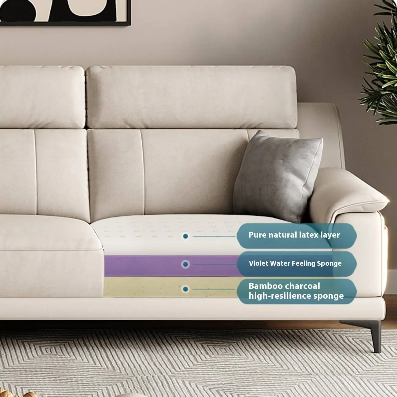 主图-04 Globe Furnishings - Minimalist Tech-Infused Upholstered Sofa