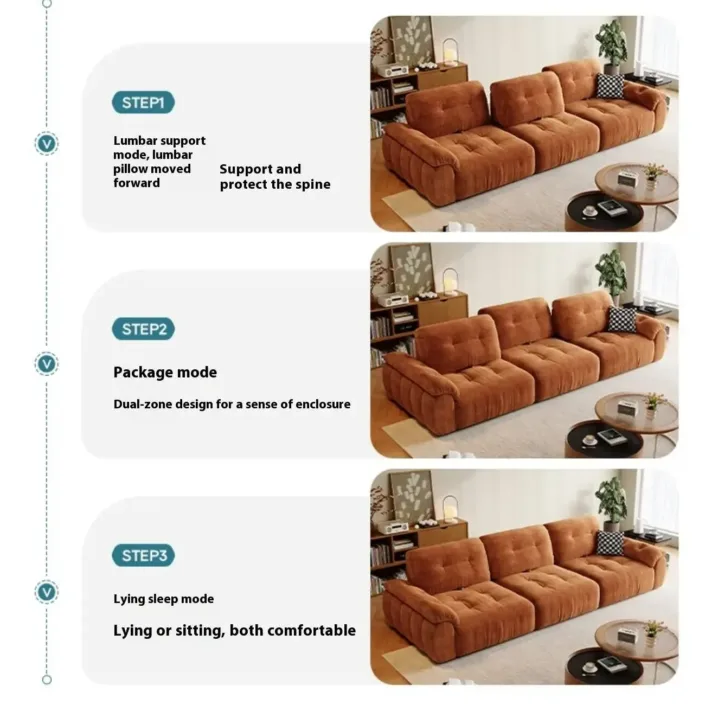 Globe Furnishings - Minimalist Modern Adjustable Pumpkin Sofa