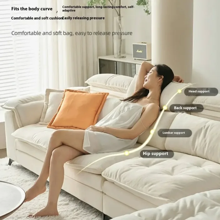 Globe Furnishings - Cream-colored cloud fabric sofa Globe Furnishings - Cream-colored cloud fabric sofa