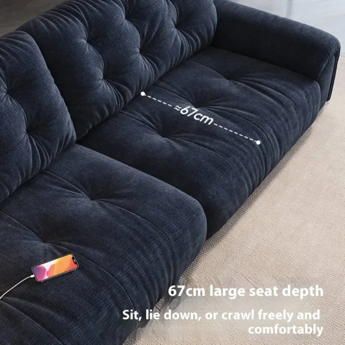 Globe Furnishings - Chenille Multifunctional Charging Lazy Cloud Sofa Globe Furnishings - Chenille Multifunctional Charging Lazy Cloud Sofa