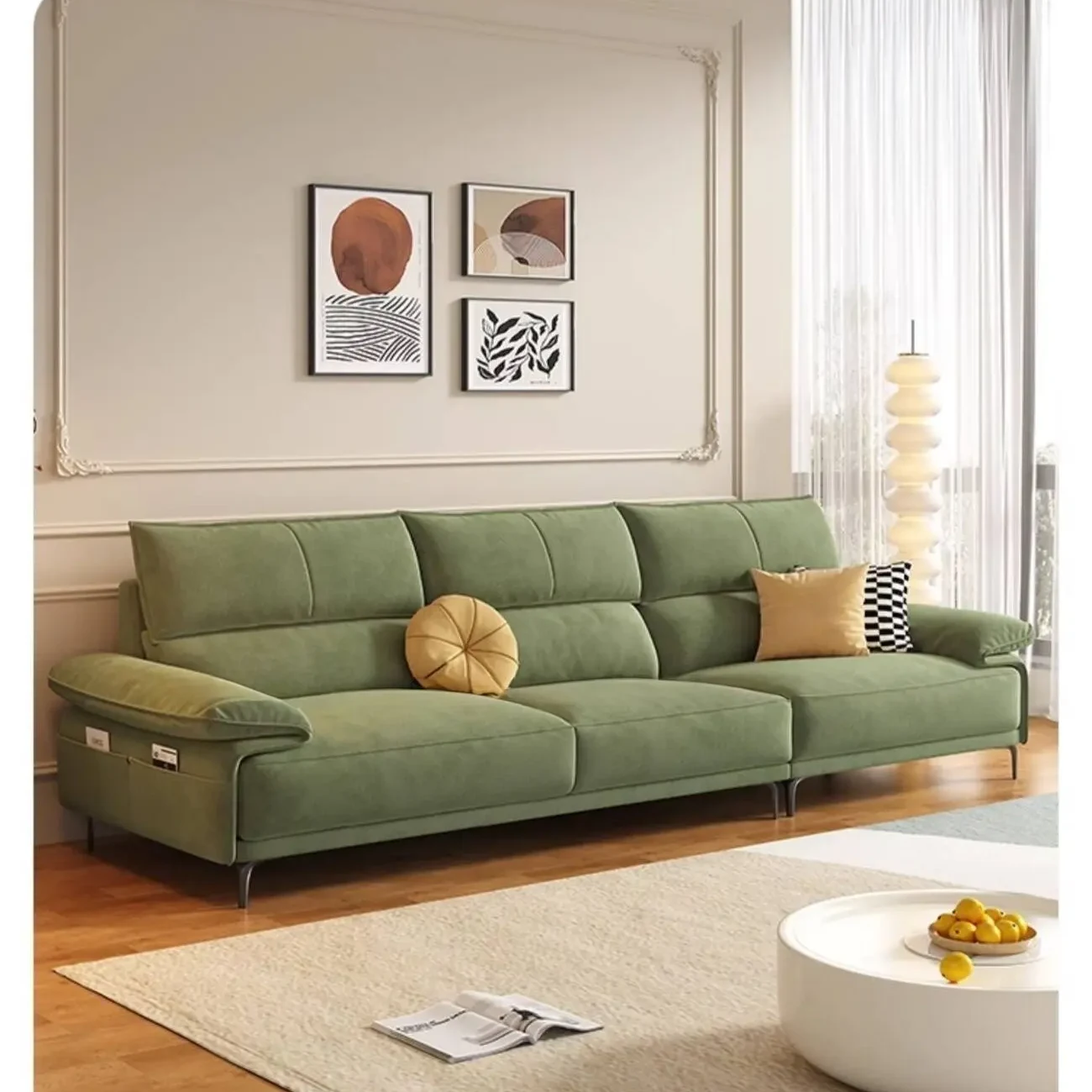 主图-04 Globe Furnishings - Modular Creamy Style Tech Fabric Sofa