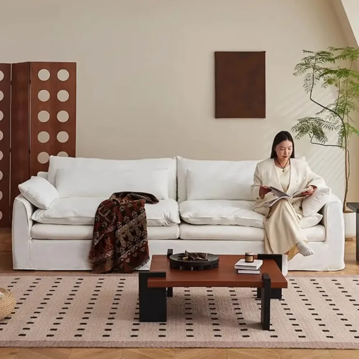 Globe Furnishings - Linen Fabric Fully Removable and Washable French Sofa Globe Furnishings - Linen Fabric Fully Removable and Washable French Sofa