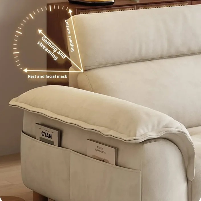 Globe Furnishings - Straight-Line Light Luxury Cream Technology Fabric Sofa Globe Furnishings - Straight-Line Light Luxury Cream Technology Fabric Sofa