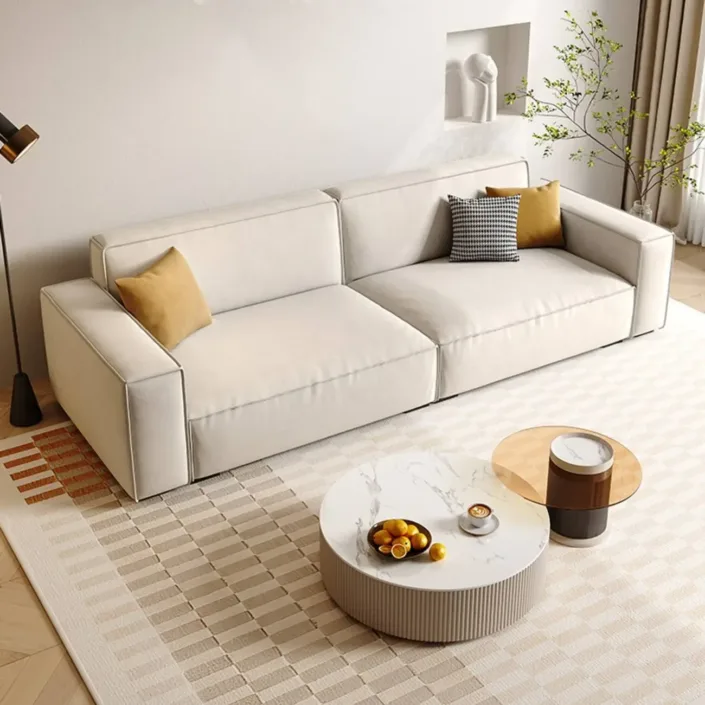 Globe Furnishings - Minimalist Tofu Block Straight Sofa Globe Furnishings - Minimalist Tofu Block Straight Sofa