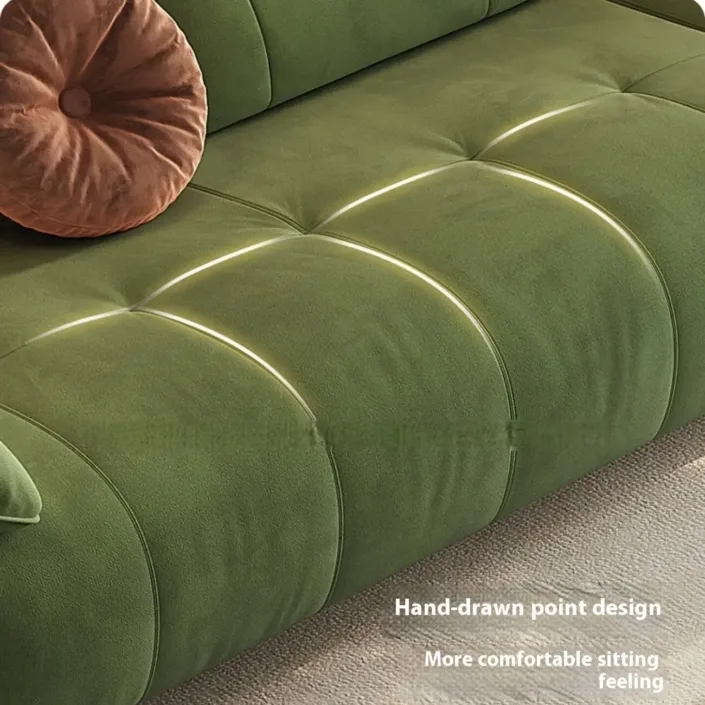 Globe Furnishings - New Cream-Style Light Luxury Linear Fabric Sofa Globe Furnishings - New Cream-Style Light Luxury Linear Fabric Sofa