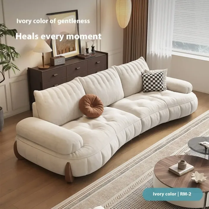Globe Furnishings - Modern Cream-Style Fabric Sofa Globe Furnishings - Modern Cream-Style Fabric Sofa