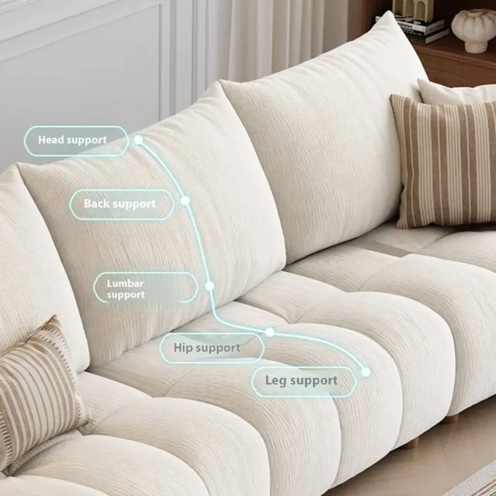 Globe Furnishings - New Adjustable Deep-Seat Linear Fabric Sofa Globe Furnishings - New Adjustable Deep-Seat Linear Fabric Sofa
