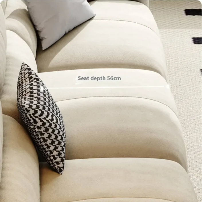 Globe Furnishings - New Cream-Toned Tech Fabric Sofa in Linear Design Globe Furnishings - New Cream-Toned Tech Fabric Sofa in Linear Design