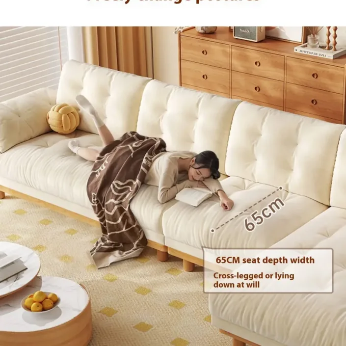 Globe Furnishings - Vintage-Style Solid Wood Cloud-Pattern Upholstered Sofa Globe Furnishings - Vintage-Style Solid Wood Cloud-Pattern Upholstered Sofa
