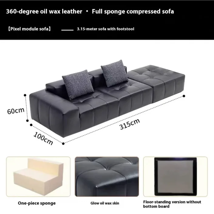 Globe Furnishings - Italian Minimalist Tofu-Block Pixel-Compressed Sofa Globe Furnishings - Italian Minimalist Tofu-Block Pixel-Compressed Sofa