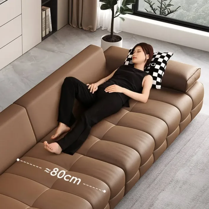 Globe Furnishings - Italian Minimalist Full Genuine Leather New Lawrence Sofa Globe Furnishings - Italian Minimalist Full Genuine Leather New Lawrence Sofa