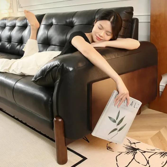 Globe Furnishings - Medieval solid wood modular leather sofa Globe Furnishings - Medieval solid wood modular leather sofa