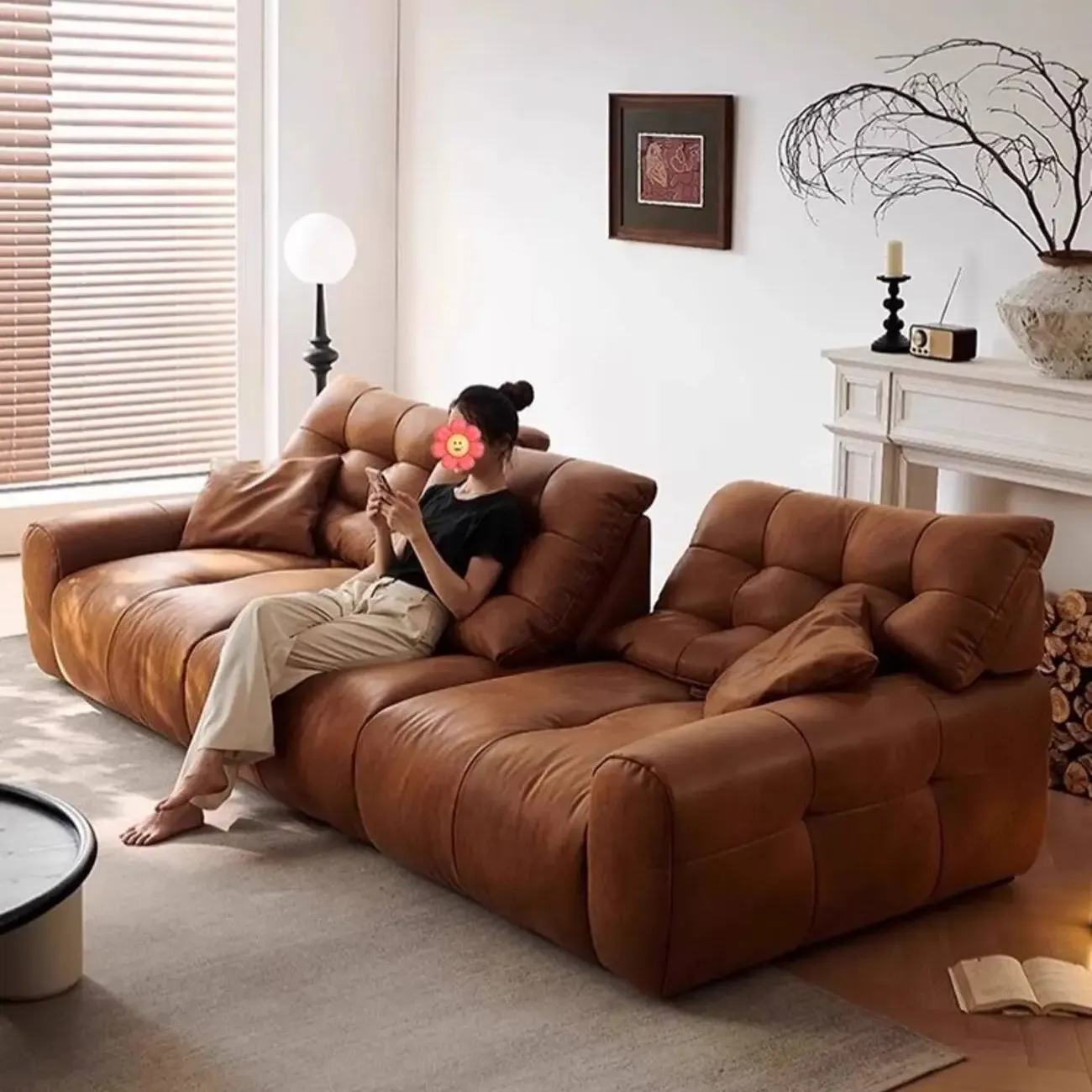 主图-04 Globe Furnishings - Italian-style adjustable function leather sofa