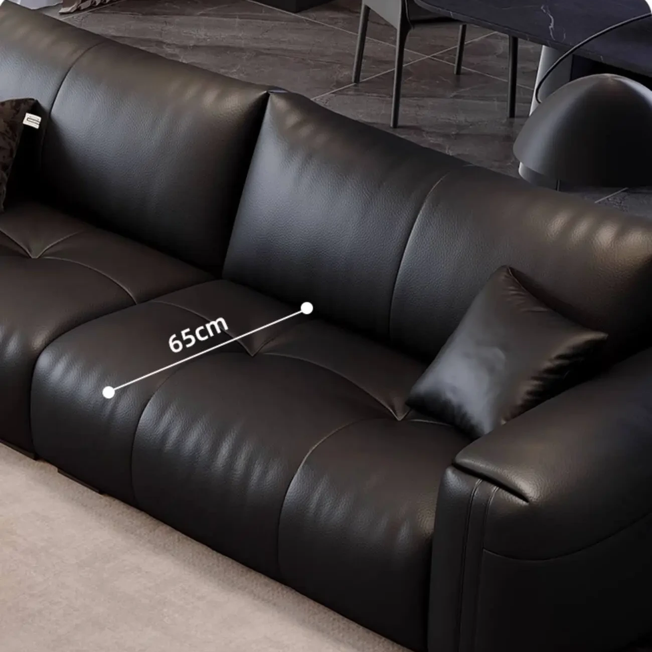 主图-04 Globe Furnishings - Minimalist Comfort Cloud Leather Sofa