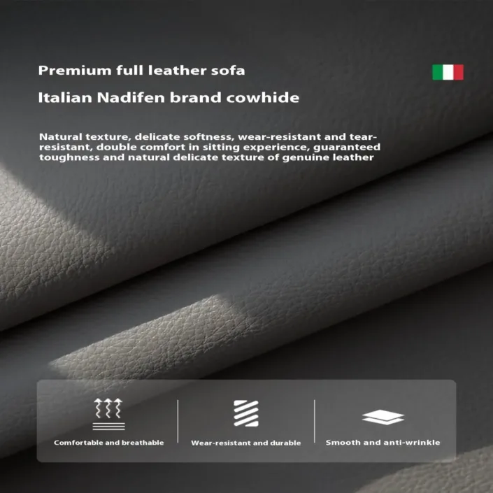 Globe Furnishings - Italian Minimalist Genuine Leather Functional Sofa Globe Furnishings - Italian Minimalist Genuine Leather Functional Sofa