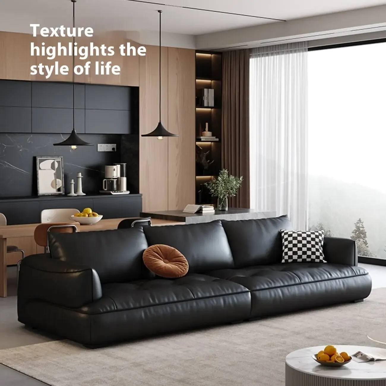 主图-04 Globe Furnishings - Italian Creative Shaped Leather Chaise Lounge Sofa