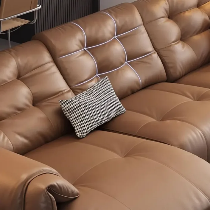 Globe Furnishings - Electric Multi-Function Top-Grain Leather Sofa Globe Furnishings - Electric Multi-Function Top-Grain Leather Sofa