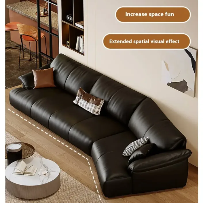 Globe Furnishings - Italian-style luxury curved leather sofa Globe Furnishings - Italian-style luxury curved leather sofa