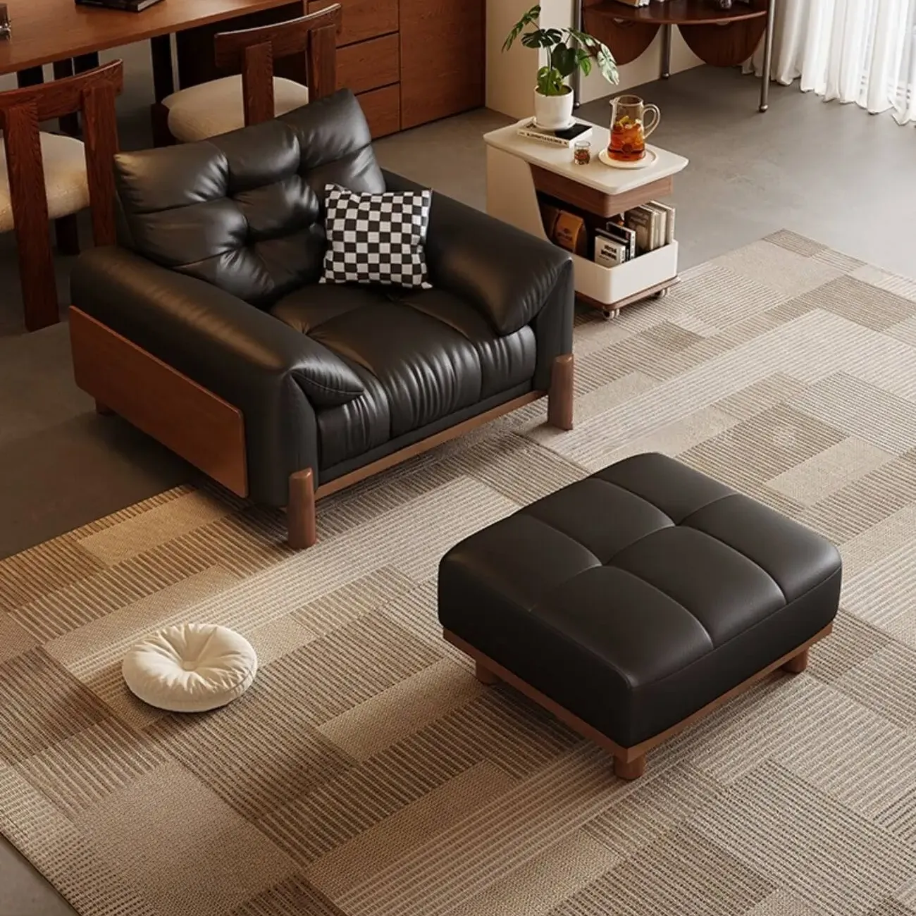 主图-04 Globe Furnishings - Luxury Leather Casual Single Armchair