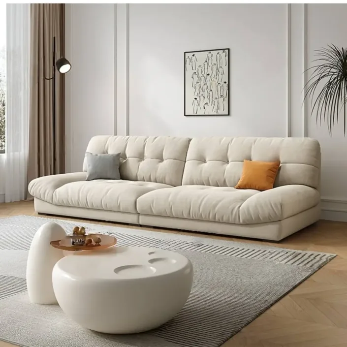 Globe Furnishings - Luxury Cloud-Shaped Straight-Back Sofa Globe Furnishings - Luxury Cloud-Shaped Straight-Back Sofa