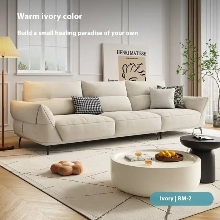 Globe Furnishings - Cream-Style Tech Fabric Sofa