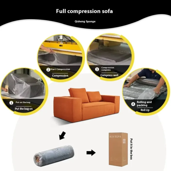 Globe Furnishings - Retro Tofu-Block Compressed Sofa Globe Furnishings - Retro Tofu-Block Compressed Sofa