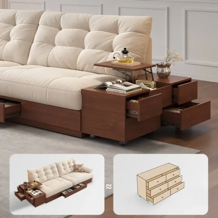Globe Furnishings - Movable Storage Cabinet Multifunctional Storage Sofa Globe Furnishings - Movable Storage Cabinet Multifunctional Storage Sofa