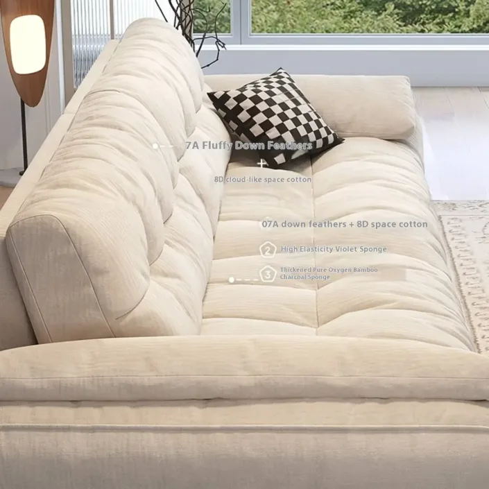 Globe Furnishings - New Modern Cream Cloud Sofa Globe Furnishings - New Modern Cream Cloud Sofa