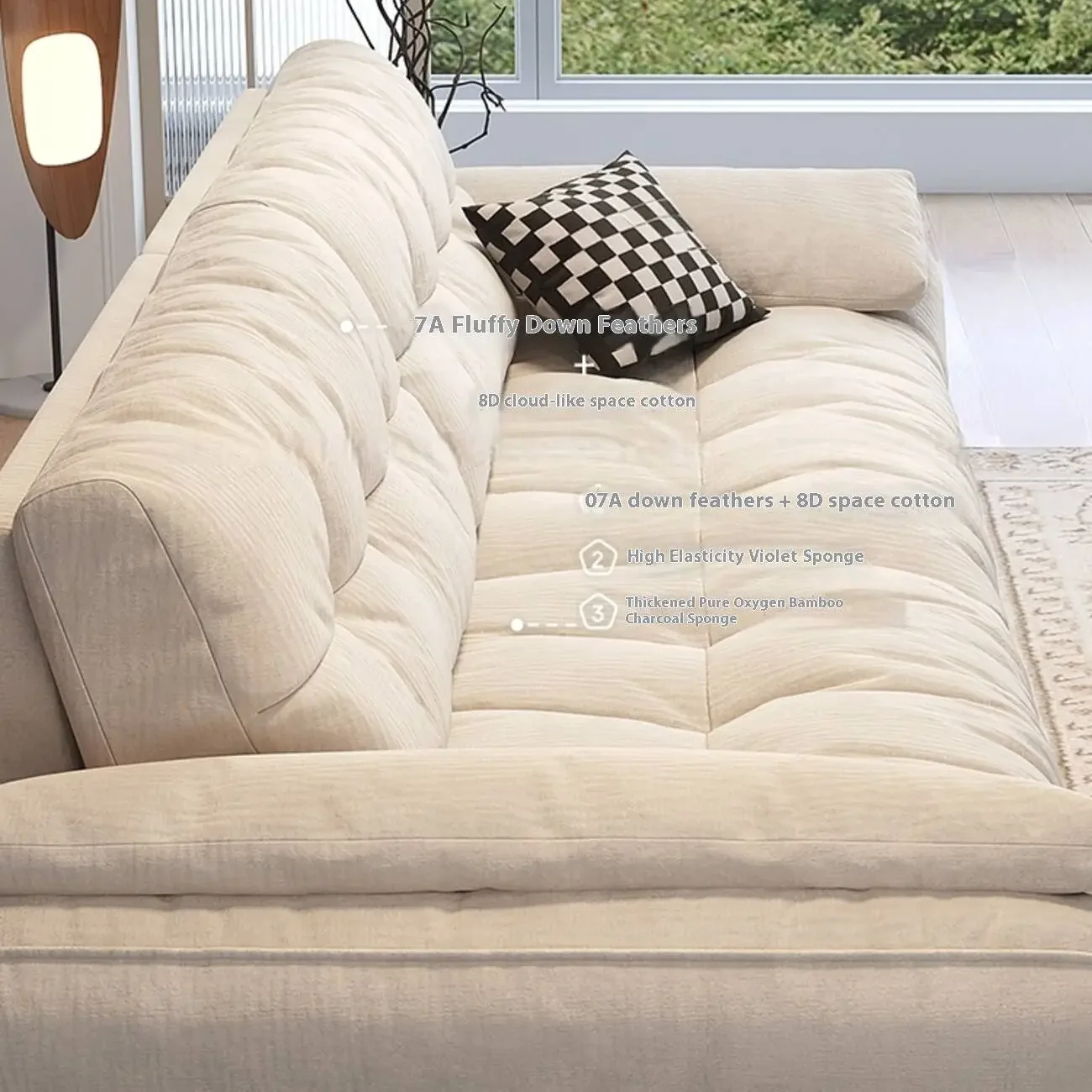 主图-05 Globe Furnishings - New Modern Cream Cloud Sofa