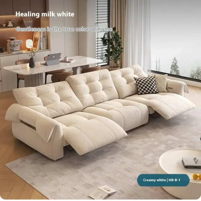 Globe Furnishings - Chenille Swan Neck Armrest Electric Sofa Globe Furnishings - Chenille Swan Neck Armrest Electric Sofa