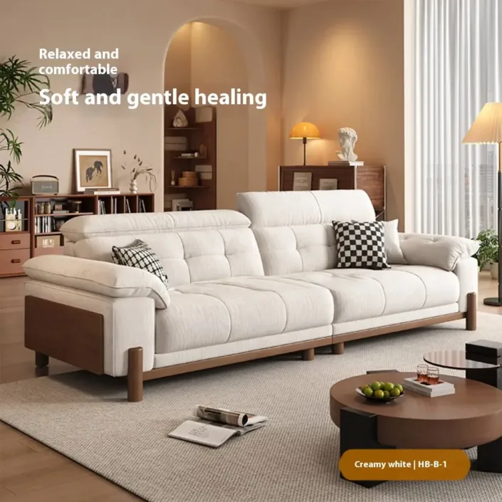 Globe Furnishings - Vintage-Style Solid Wood Sofa with Removable Fabric Covers Globe Furnishings - Vintage-Style Solid Wood Sofa with Removable Fabric Covers