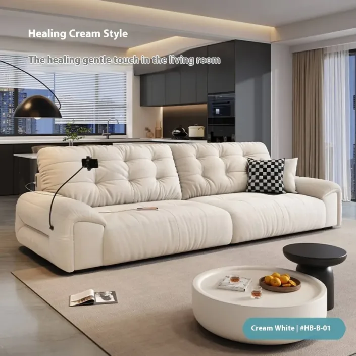 Globe Furnishings - Chenille Multifunctional Charging Lazy Cloud Sofa Globe Furnishings - Chenille Multifunctional Charging Lazy Cloud Sofa