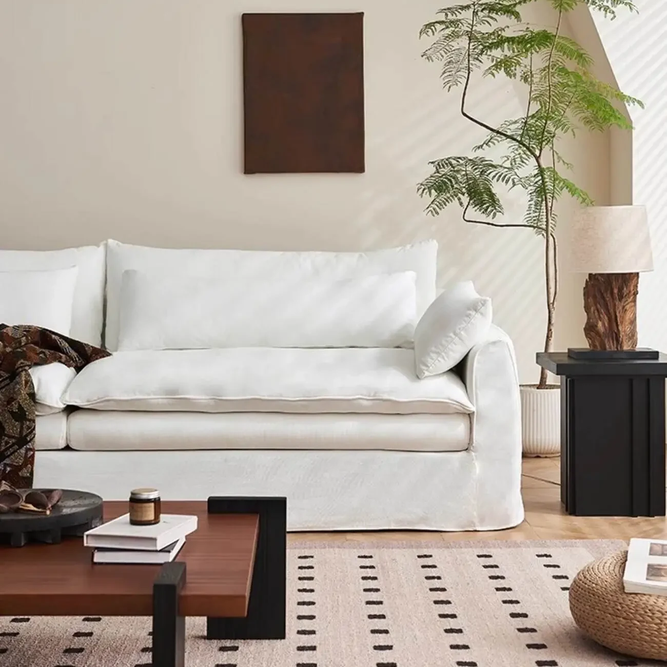 主图-05 Globe Furnishings - Linen Fabric Fully Removable and Washable French Sofa