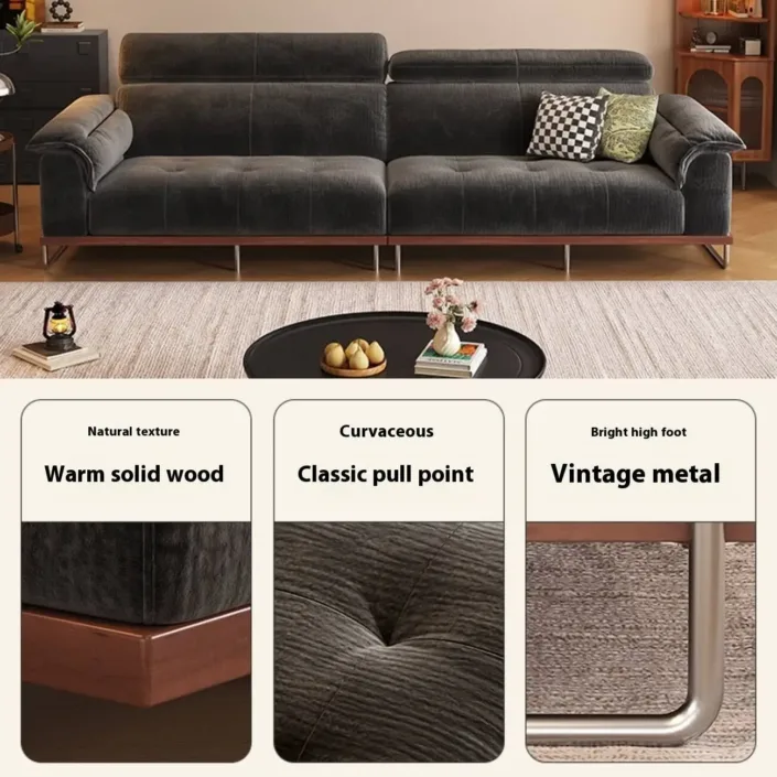 Globe Furnishings - Adjustable High-Leg Cream Vintage Sofa Globe Furnishings - Adjustable High-Leg Cream Vintage Sofa