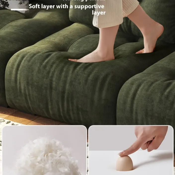 Globe Furnishings - Chenille Italian Minimalist Adjustable Fabric Sofa Globe Furnishings - Chenille Italian Minimalist Adjustable Fabric Sofa