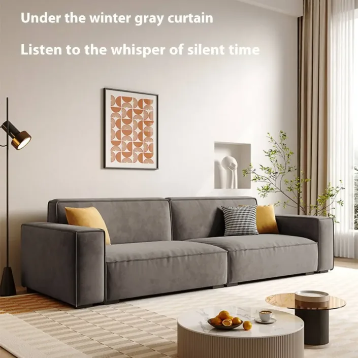Globe Furnishings - Minimalist Tofu Block Straight Sofa Globe Furnishings - Minimalist Tofu Block Straight Sofa
