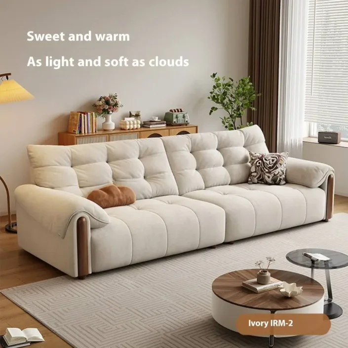 Globe Furnishings - French Cream Style New Vintage Fabric Sofa Globe Furnishings - French Cream Style New Vintage Fabric Sofa