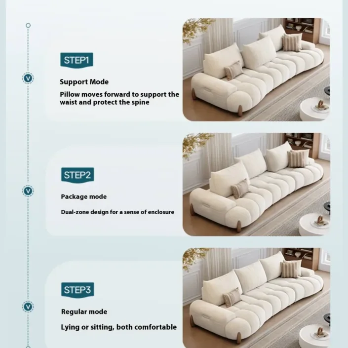 Globe Furnishings - New Adjustable Deep-Seat Linear Fabric Sofa Globe Furnishings - New Adjustable Deep-Seat Linear Fabric Sofa